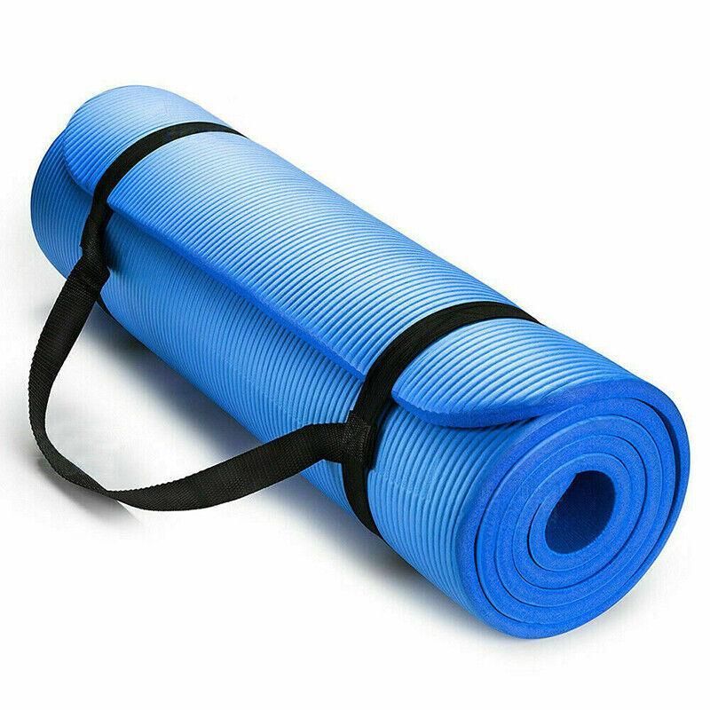 10MM Thick Durable NBR Yoga Mat for Gym and Pilates - Blue