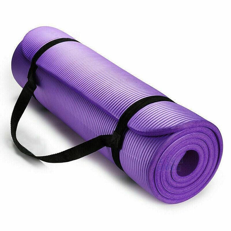 10MM Thick Durable NBR Yoga Mat for Gym and Pilates - Purple