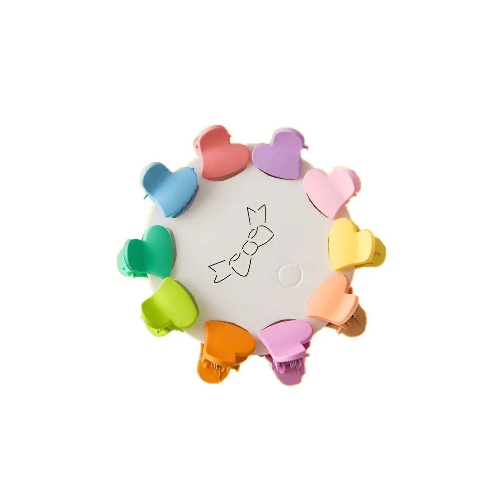 10PCS Mini Hair Clips Colourful Plastic Hair Clamps for Braiding and Styling - Heart