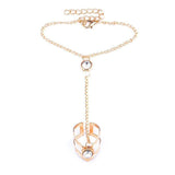 Geometric Hollow Arrow Ring Bracelet Integrated Creative Finger Chain Set Chain - Gold