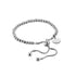 Ladies 18K Gold Plated Titanium Steel Chain Bead Ball Bracelet Cuff Gift - Silver