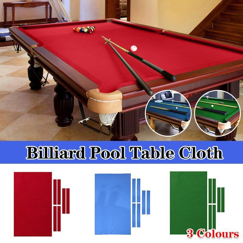 7Pcs Billiard Snooker Pool Table Cover Cloth W/ Felt Strip Heavy Duty 9FT - Red