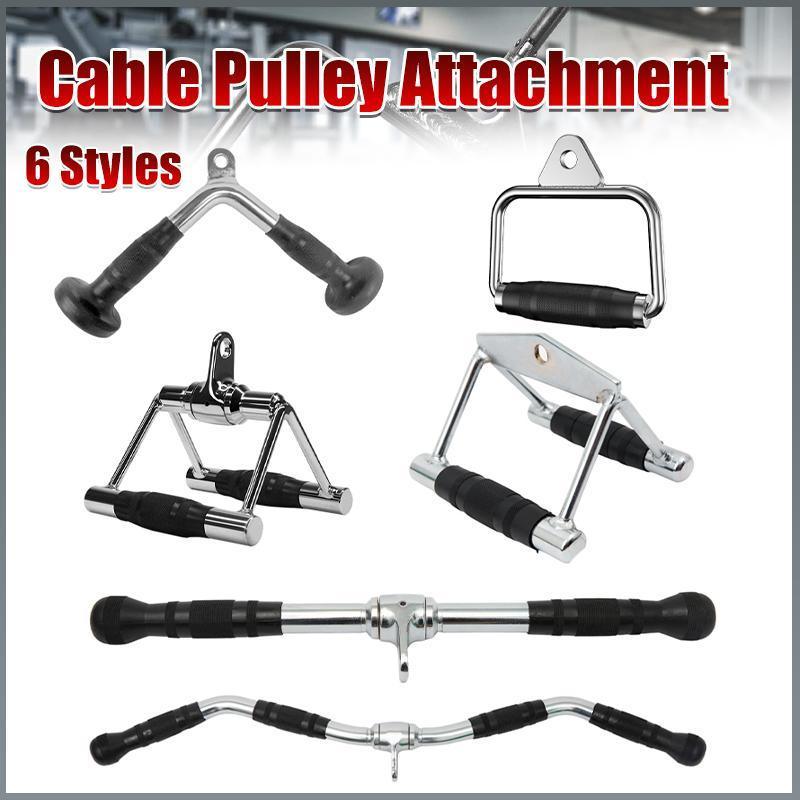Cable Pulley Attachment Tricep Rope V Grip LAT Pull Down Gym Accessory - Revolving Straight Bar