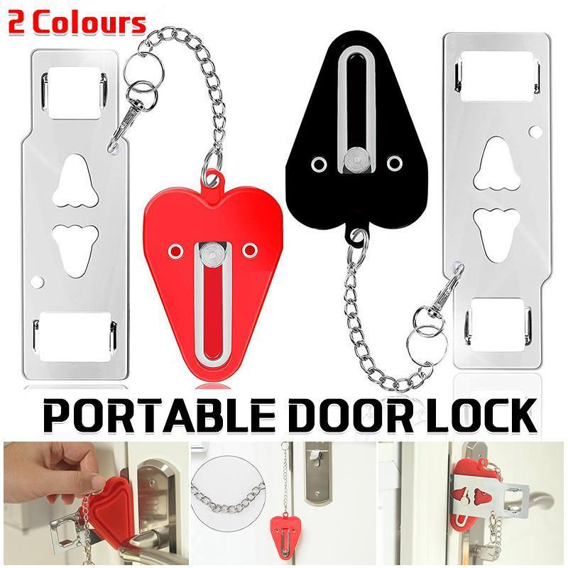 Portable Door Lock for Travel Hotel Home Security Addalock Style Lock - Black