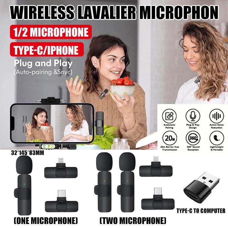 Wireless Lavalier Microphone Mini Mic For Android iPhone iPad Vlog Live Stream - Type-C to computer (Without Microphone)