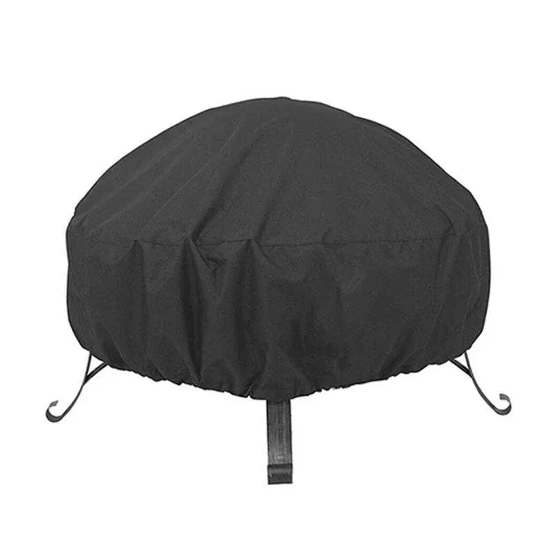 210D Outdoor Round Fire Pit Cover Garden  BBQ Grill Bucket Pritector Waterproof - 122*46cm