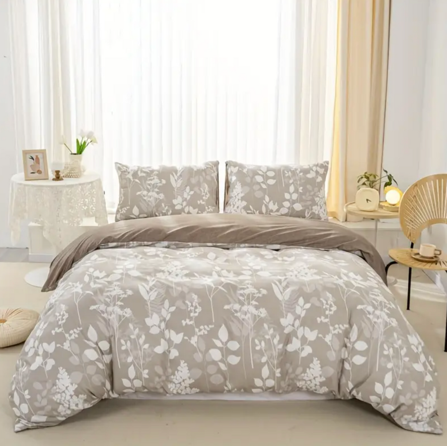 Dreamfields - Canvas Fleur Quilt Cover Set - (2pcs, King Single Size)