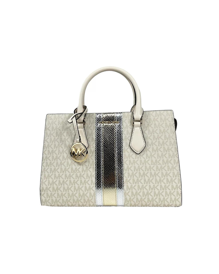 Michael Kors Women's Sheila Medium Crossbody Satchel Purse Bag Pale Gold - One Size