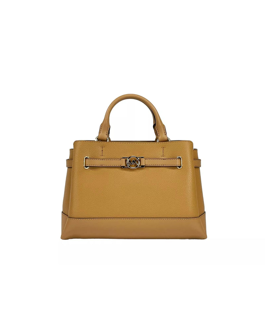 Michael Kors Women's Reed Small Leather Belted Satchel Crossbody Bag Brown - One Size
