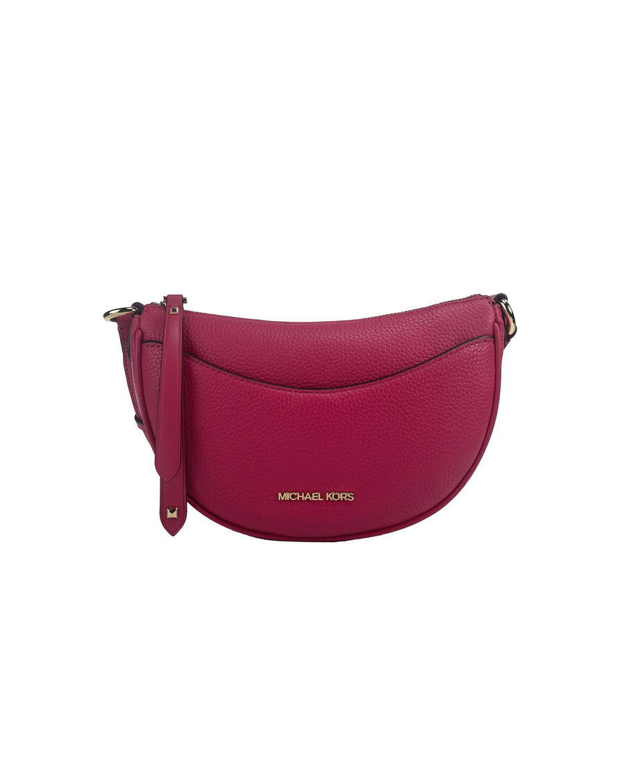 Michael Kors Women's Dover Small Pink Half Moon Crossbody Bag Purse - One Size