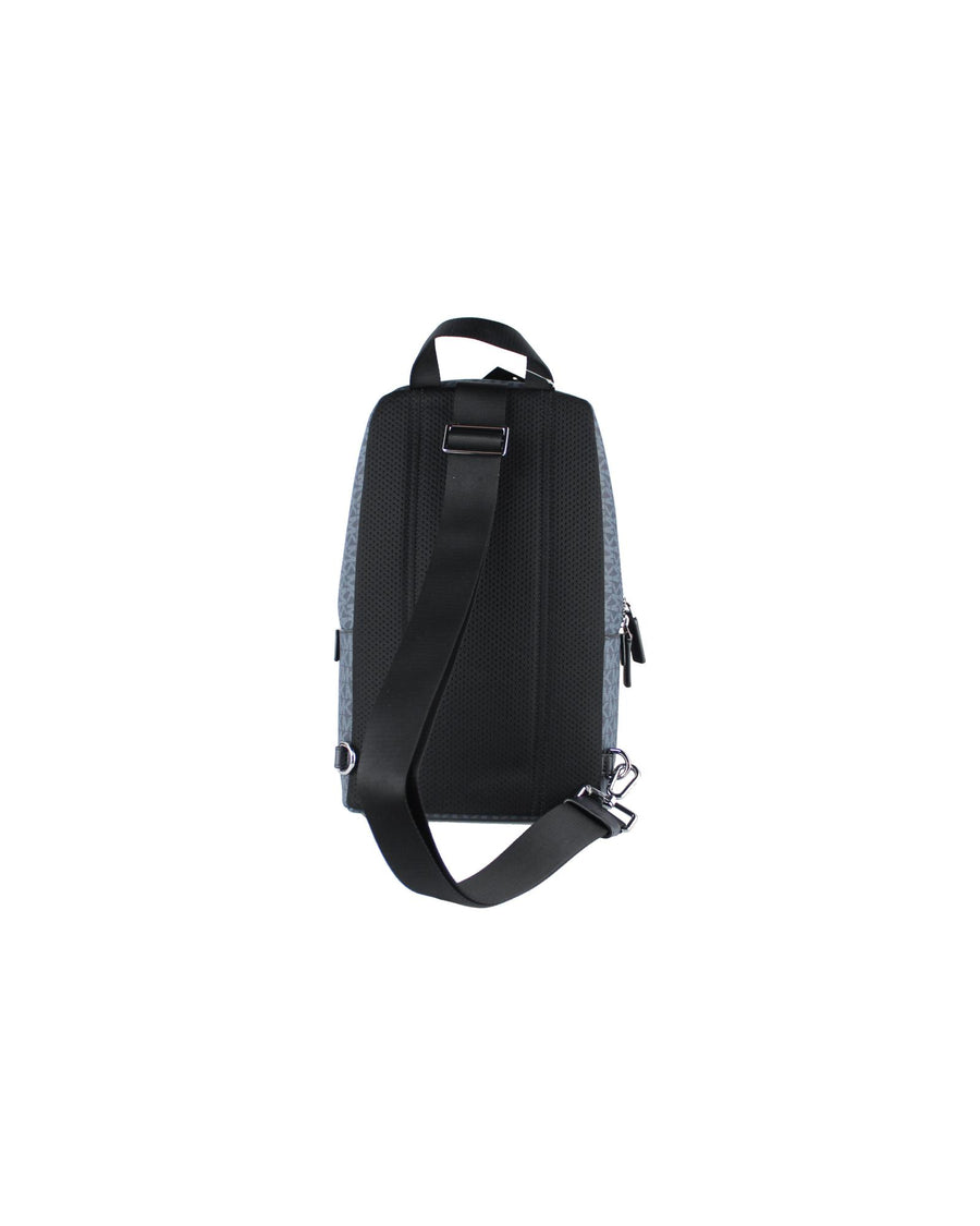 Michael Kors Men's Cooper Medium Navy Signature PVC Sling Backpack - One Size