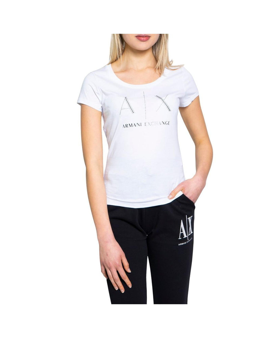 Armani Exchange Women's White Cotton Tops & T-Shirt - 44 IT