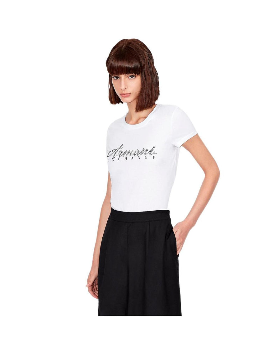 Armani Exchange Women's White Cotton Tops & T-Shirt - 42 IT
