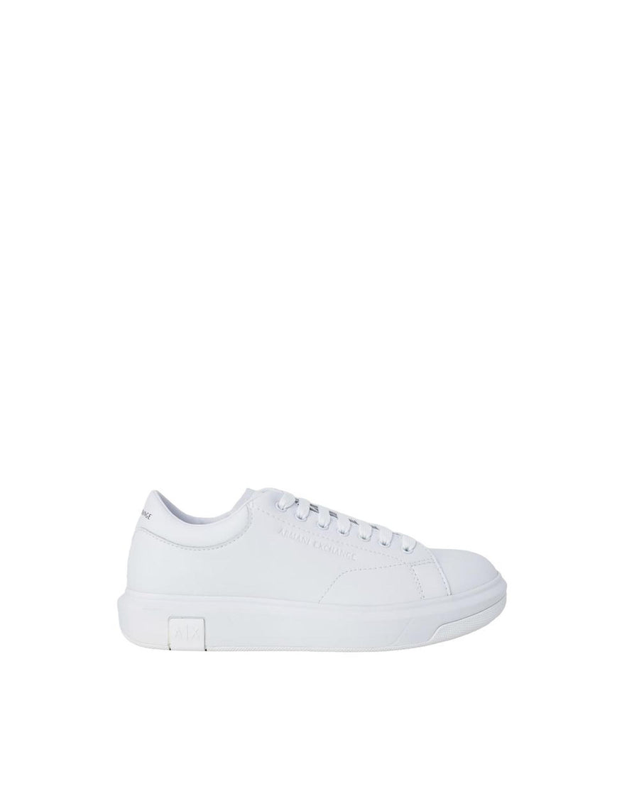 Armani Exchange Men's White Leather Sneaker - 44 EU