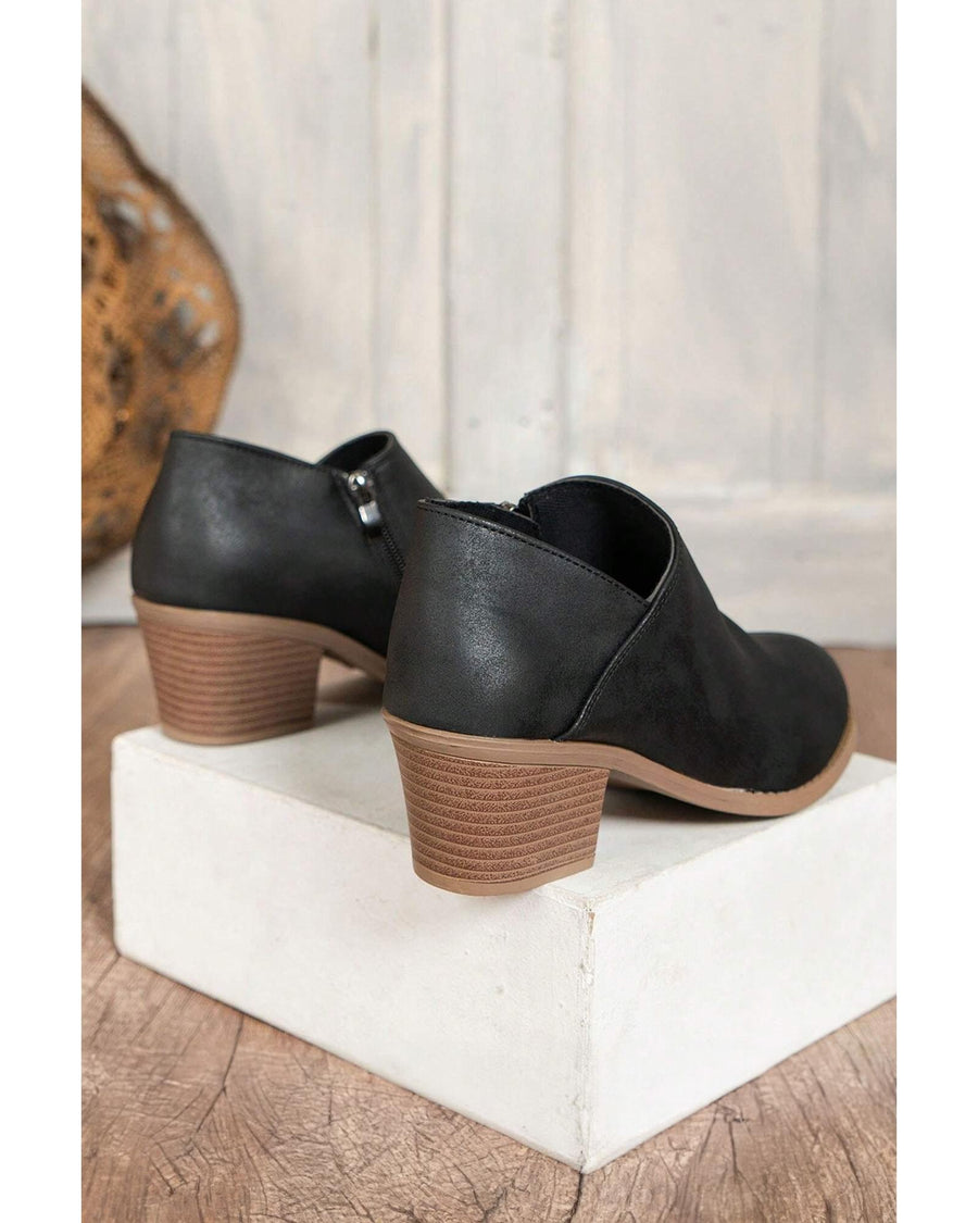 Black Tulip Opening Suede Ankle Boots - 37 EU