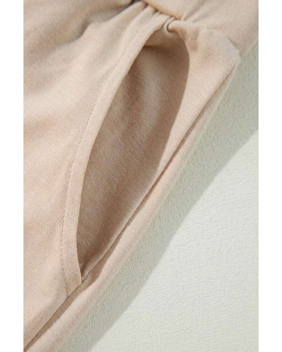 Parchment Split Long Cardigan and Skinny Pants Lounge Set - M