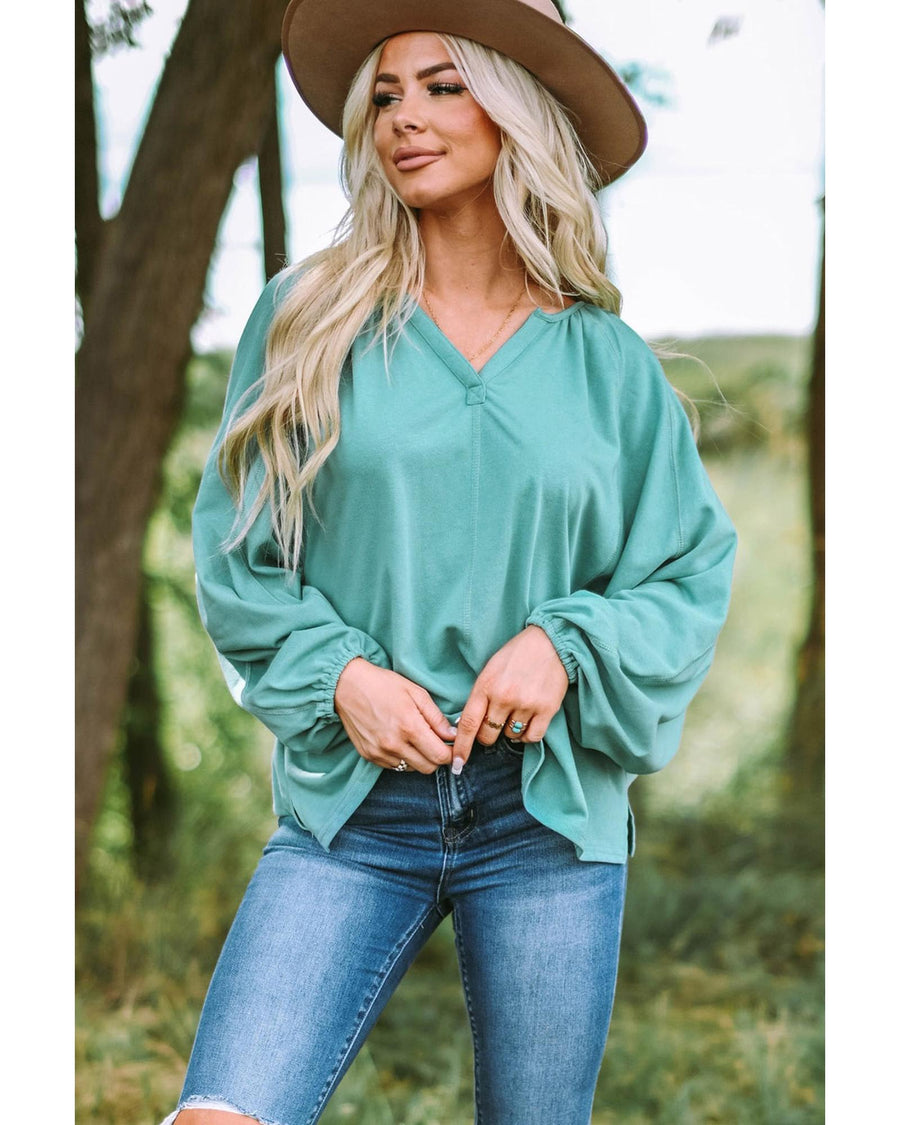 Azura Exchange Dolman Style V Neck Top - M