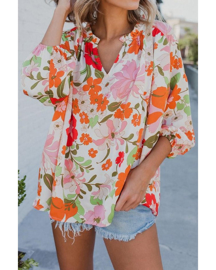 Azura Exchange Frill Trim Puff Sleeve Blouse - XL