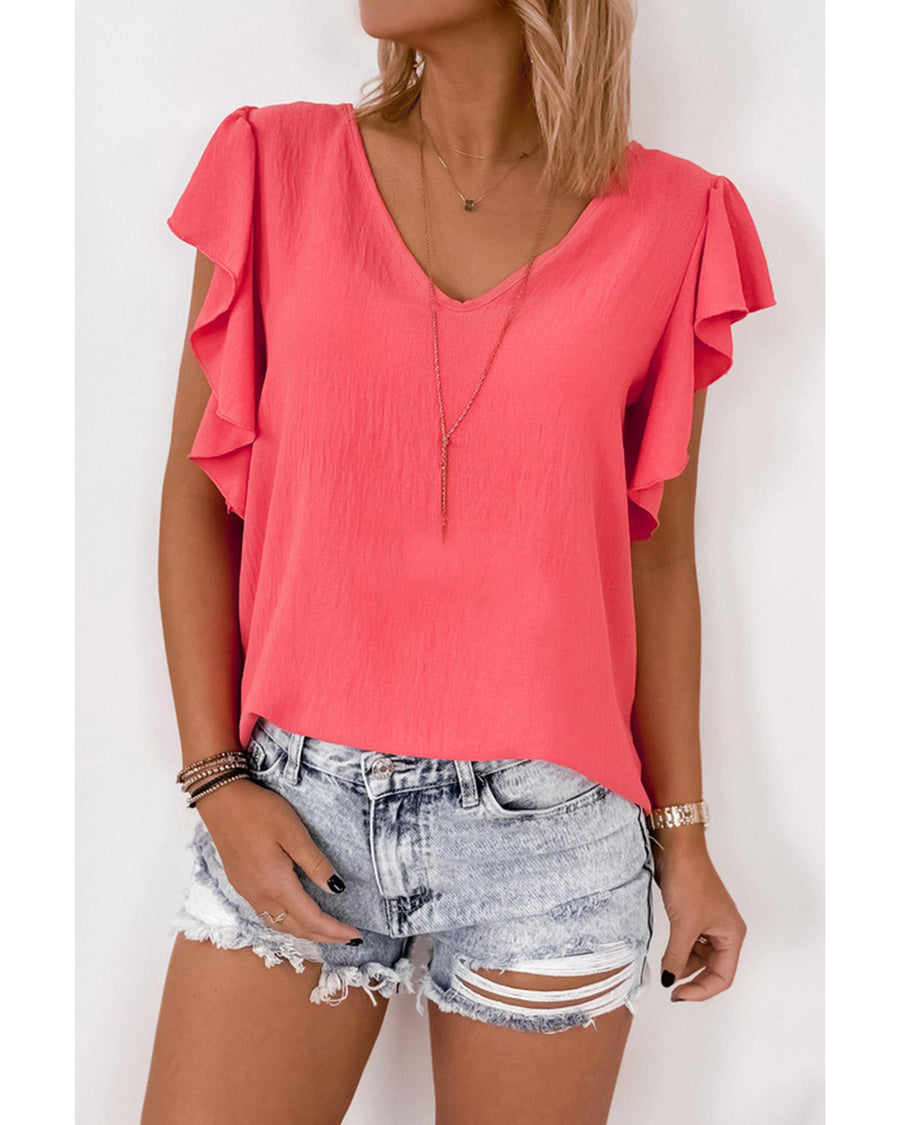 Azura Exchange Ruffle Sleeve Loose Top - L