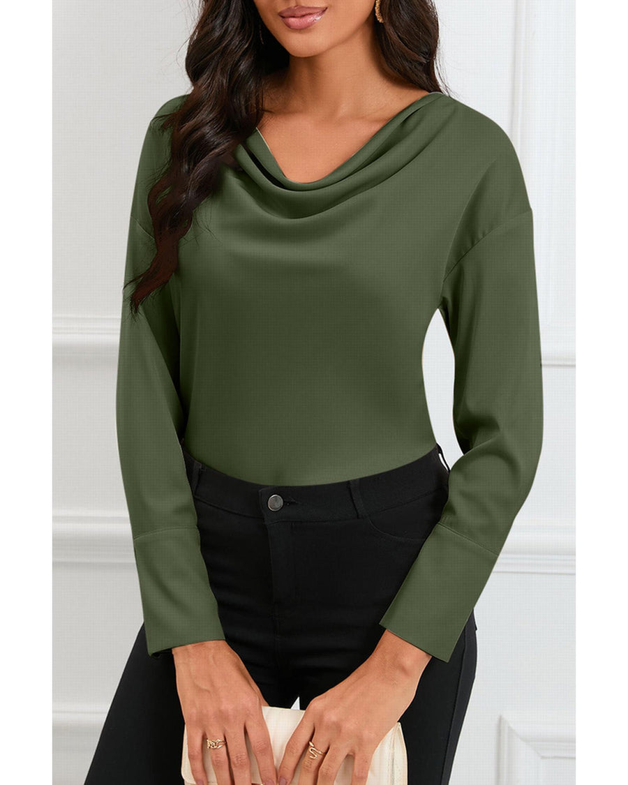 Azura Exchange Cowl Neck Long Sleeve Blouse - L
