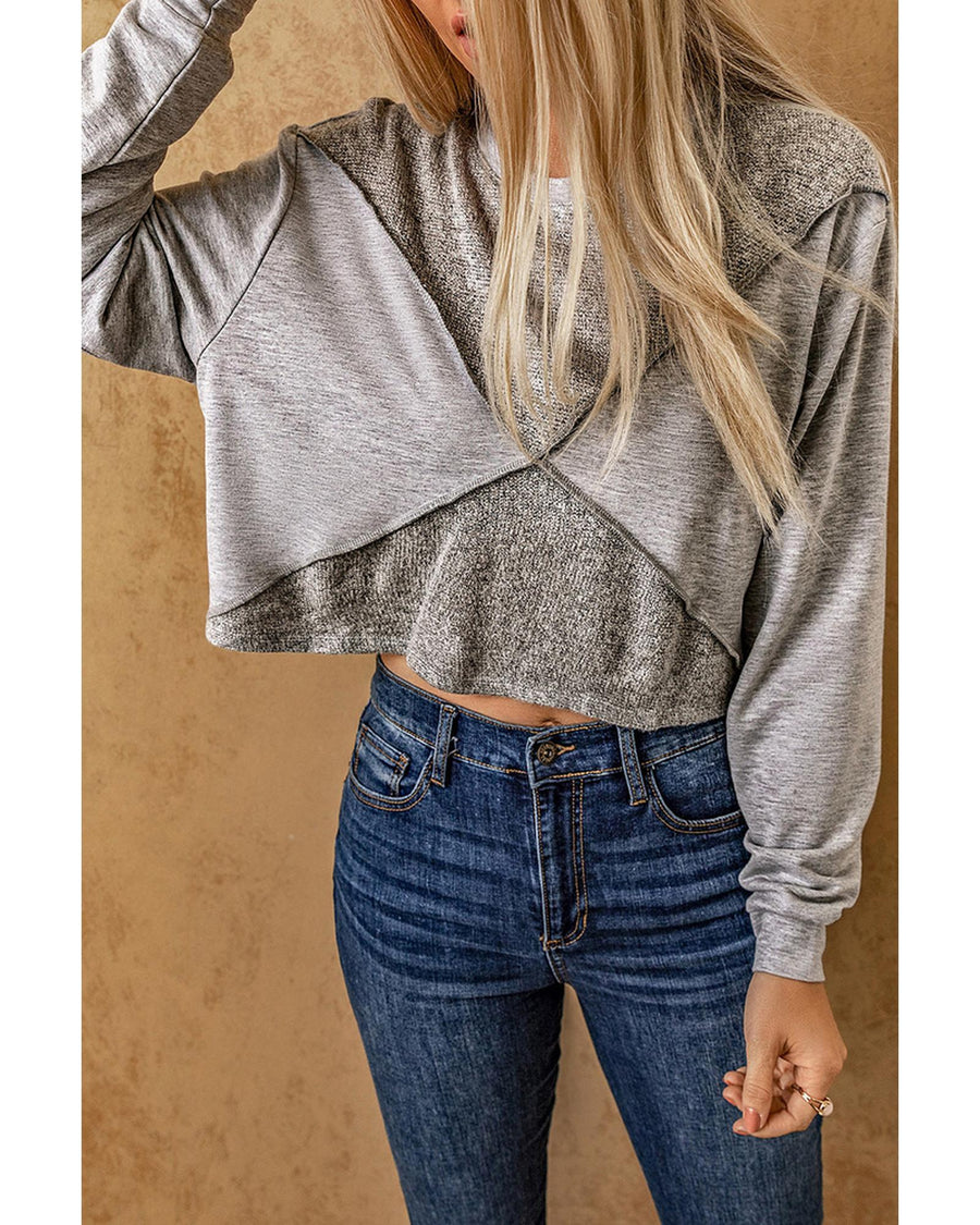 Azura Exchange Knitted Patchwork Cropped Top - XL