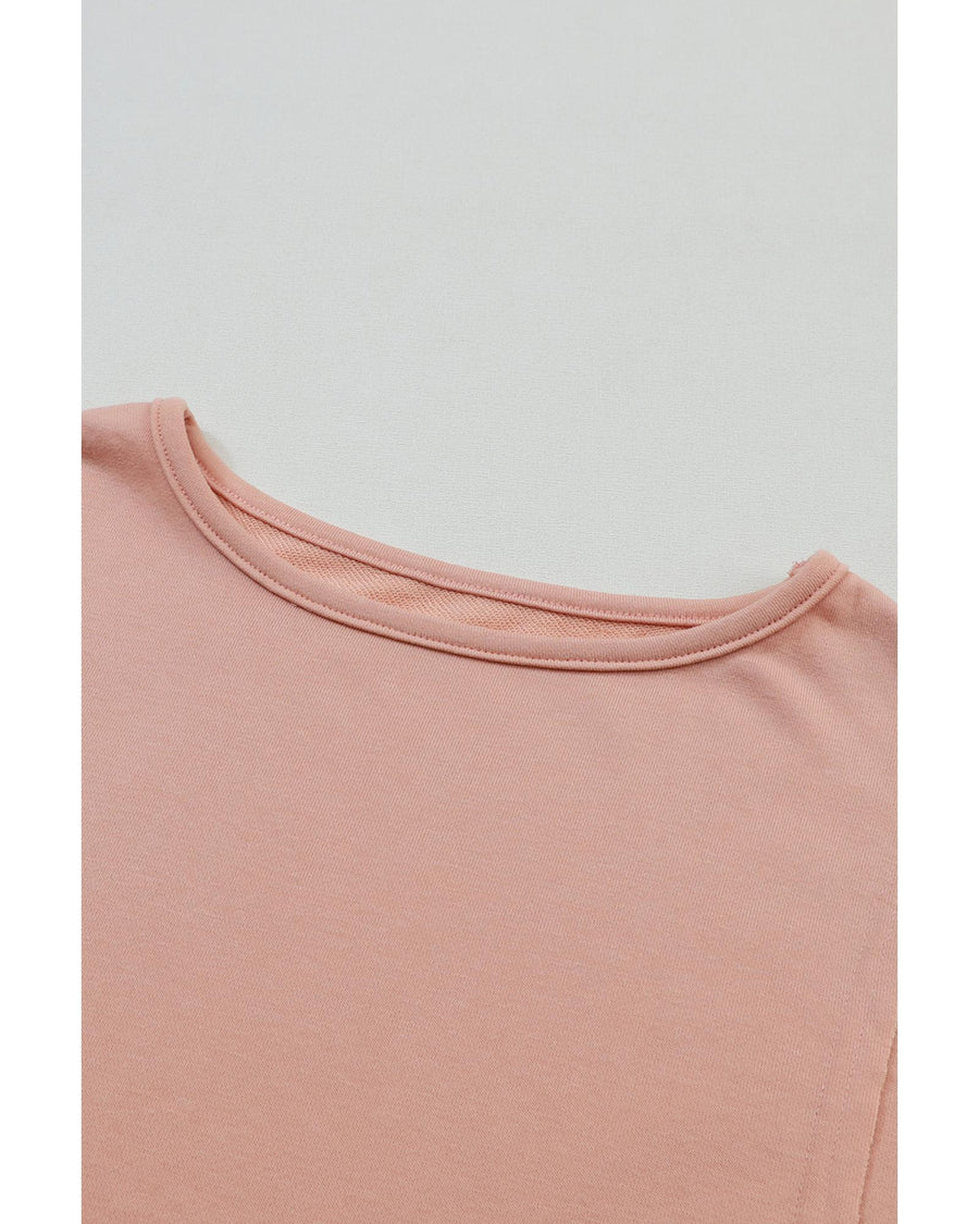 Crinkle Splicing Raw Hem High Low Oversized Blouse - L