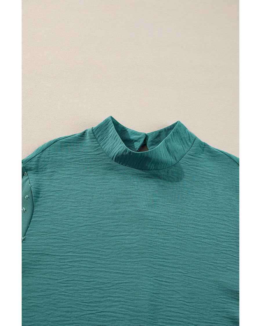 Skobeloff Swiss Dot Balloon Sleeve Loose Blouse - M