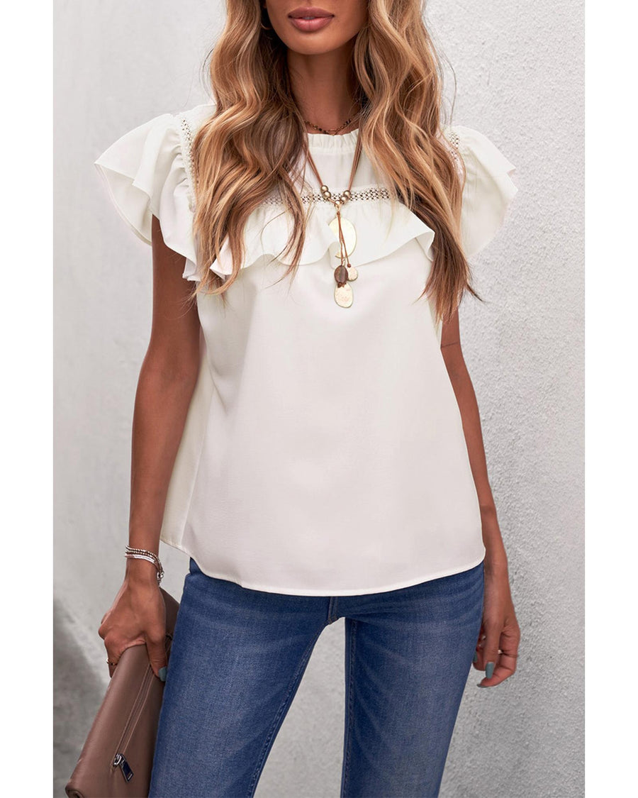 Azura Exchange Ruffled Flutter Top - 2XL