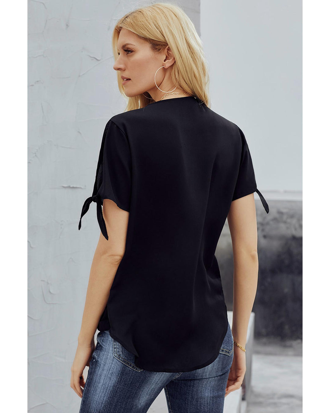 Azura Exchange Draped Silk Blouse - M