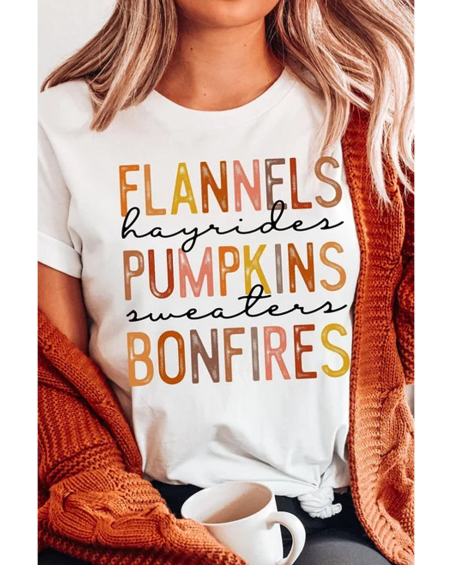 Azura Exchange Pumpkins Bonfires Letter Graphic Tee - XL