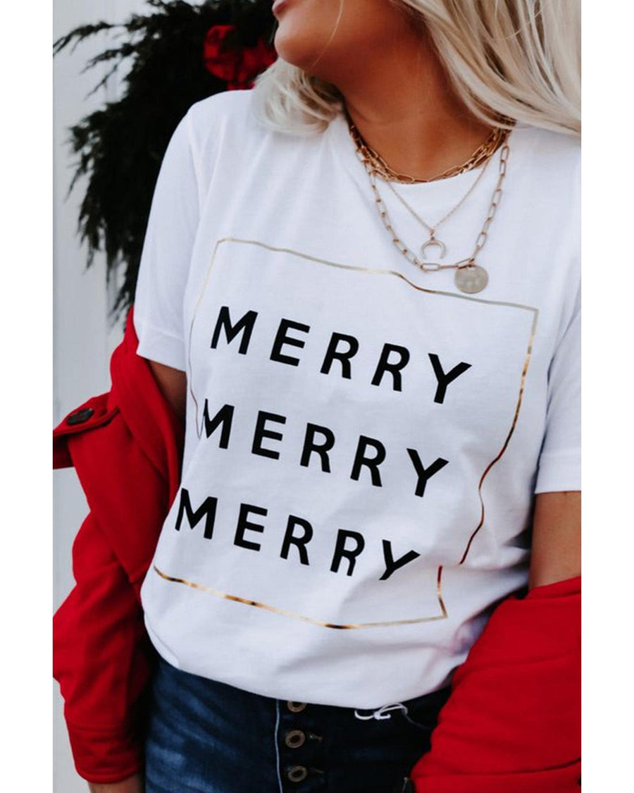 Azura Exchange Merry Graphic Print T-Shirt - XL