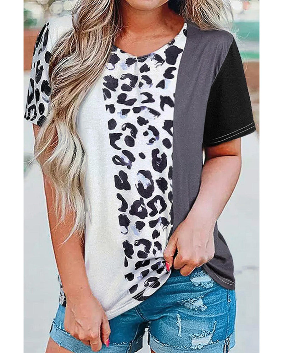 Azura Exchange Short Sleeve Color Block Top - S