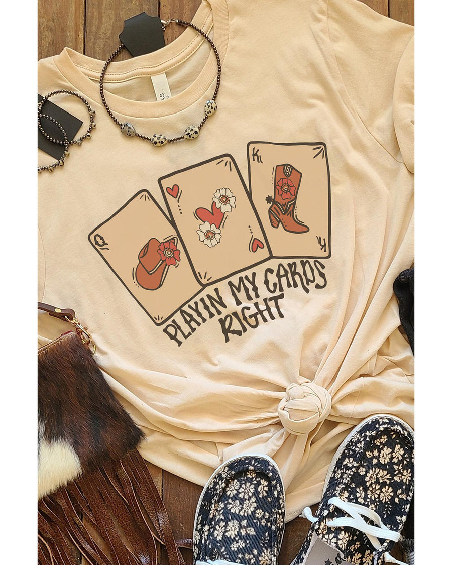 Azura Exchange Poker Cards Letter Graphic Print T-Shirt - L