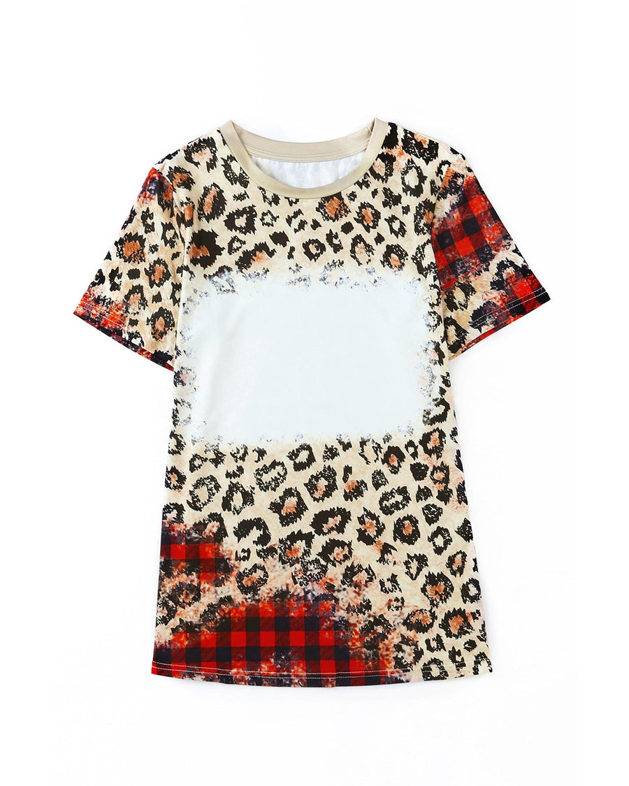 Azura Exchange Leopard Print Short Sleeve T-Shirt - M
