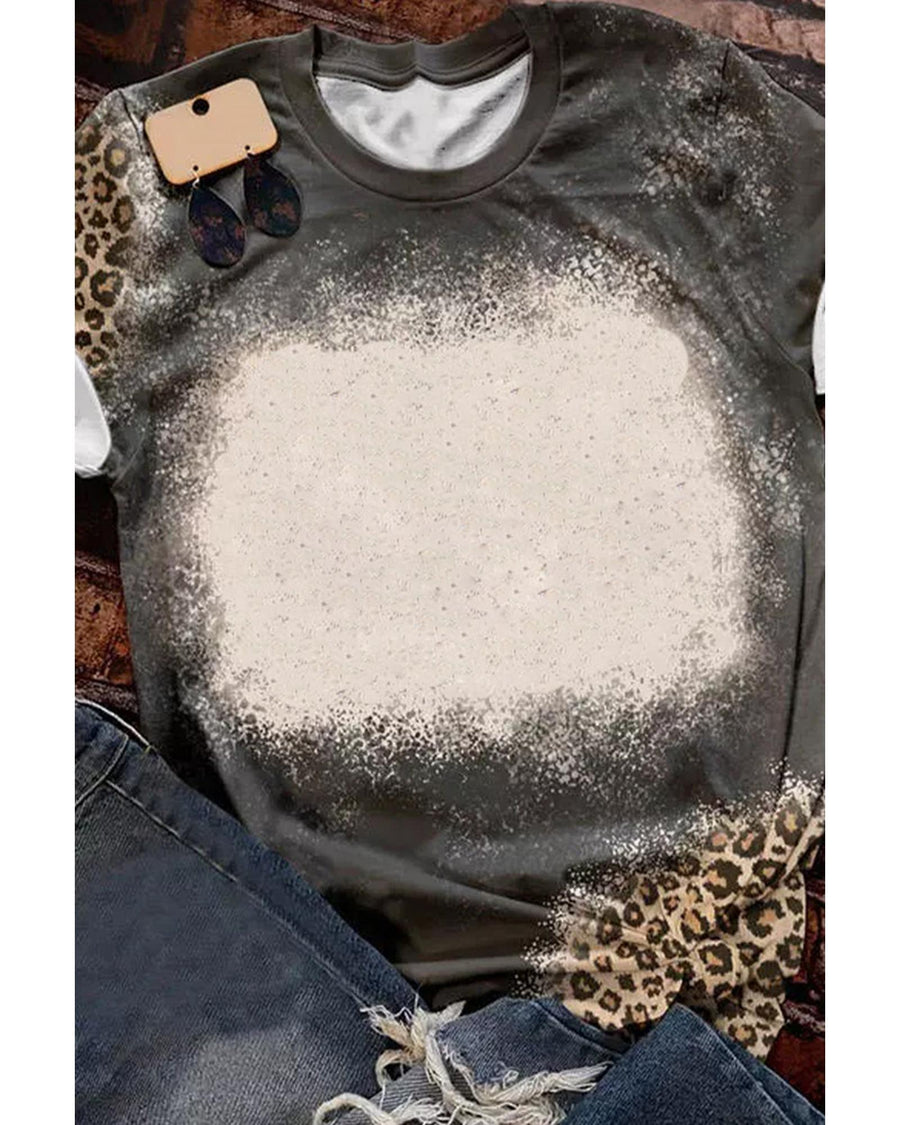Azura Exchange Leopard Tie-Dye Print T-Shirt - S