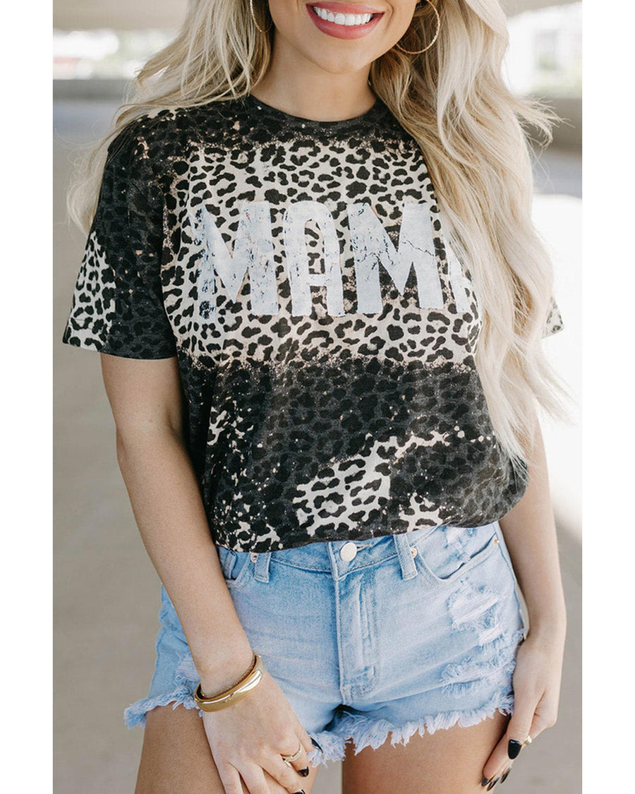 Azura Exchange Leopard Print Short Sleeve Casual Graphic Tee - L
