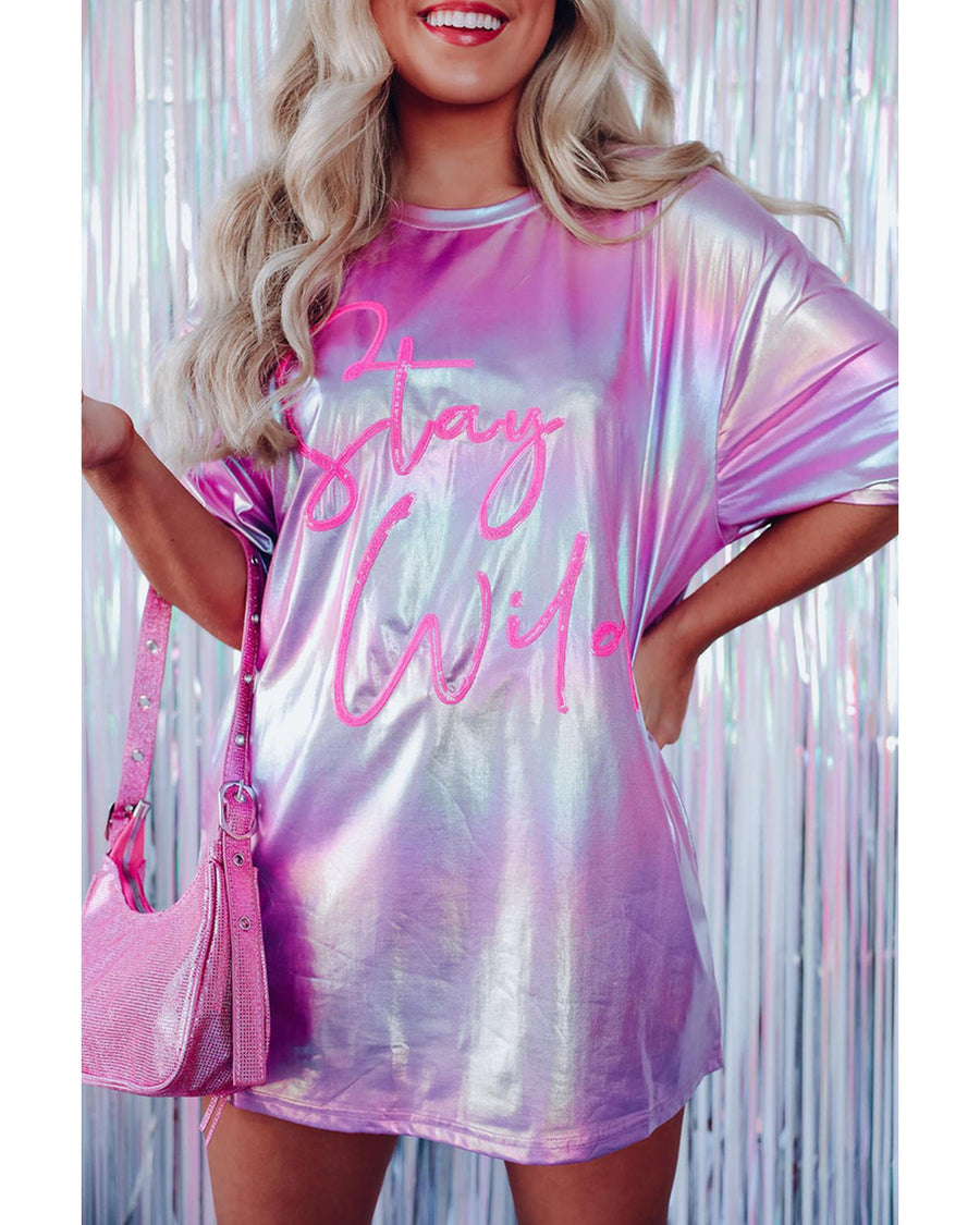 Azura Exchange Stay Wild Graphic Oversized Tee - S