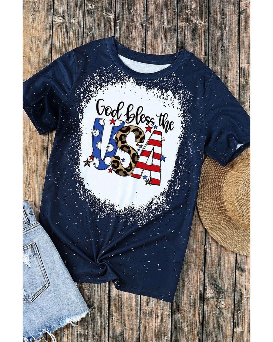 Azura Exchange God Bless the USA Print T-Shirt - M