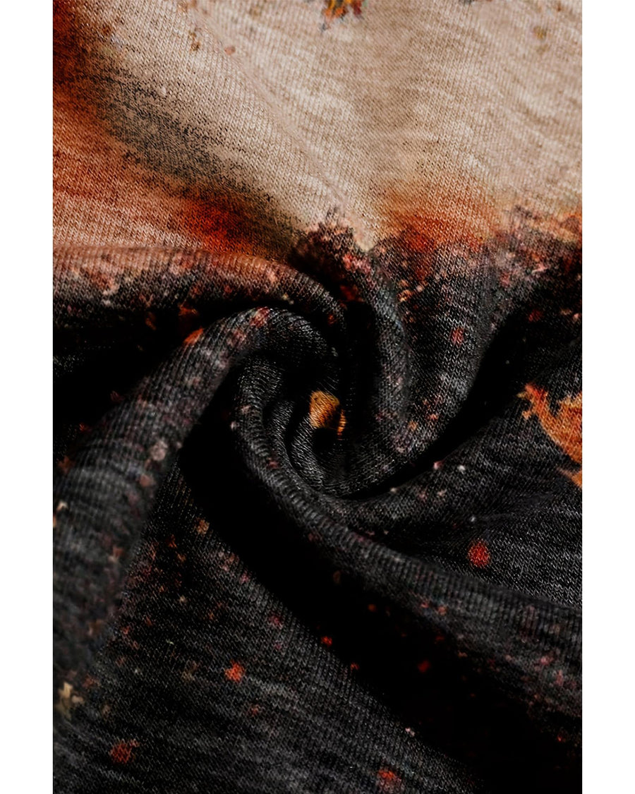Gold Flame It's Fall Yall Halloween Pumpkin Graphic Bleached Top - L