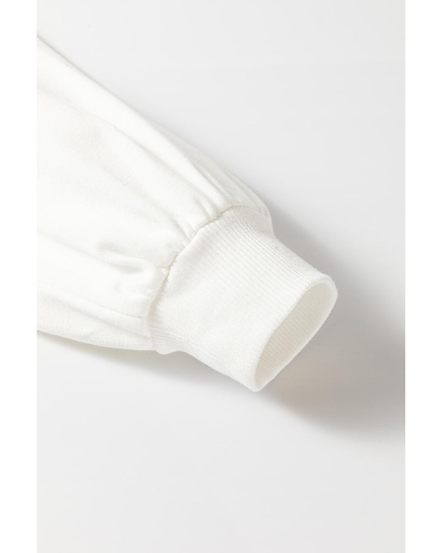 White Number 76 Printed Retro Sporty Long Sleeve Top - XL
