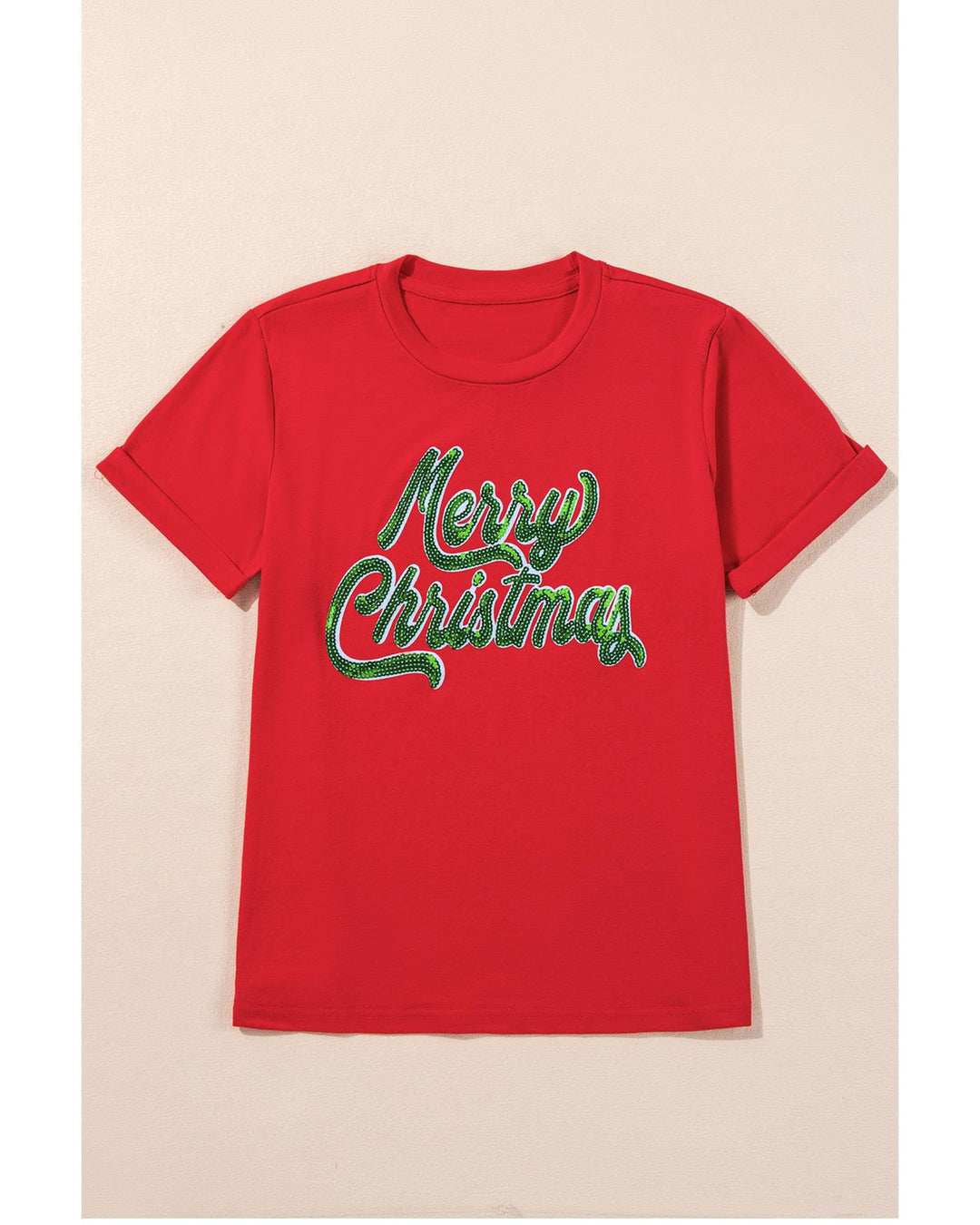 Red Merry Christmas Graphic Crewneck T Shirt - M