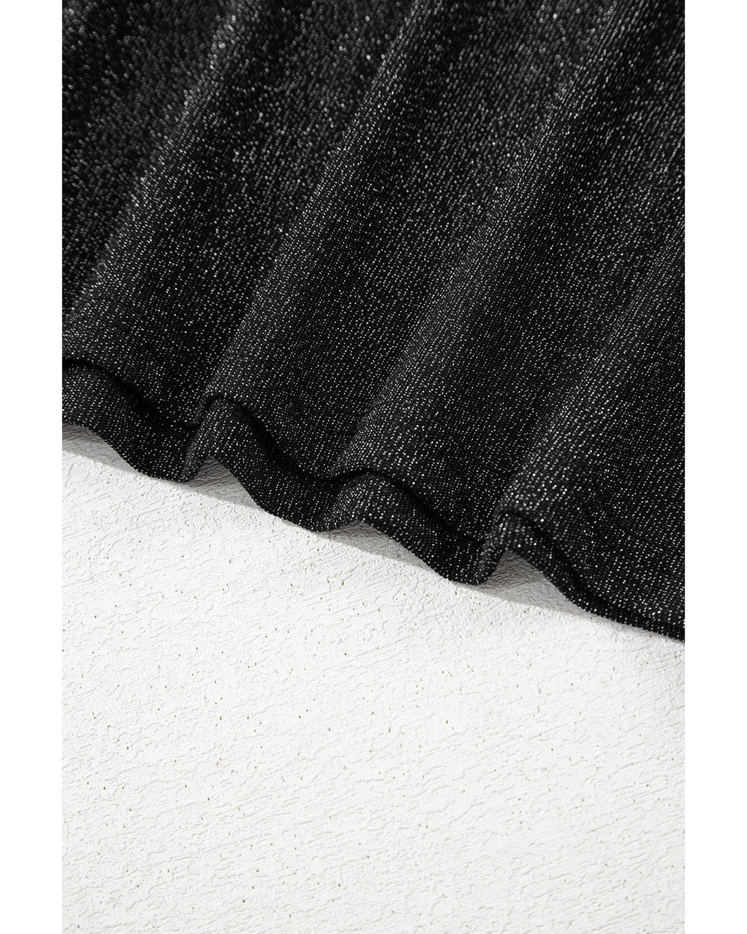 Black Bow Decor Glittery Short Sleeve Top - XL