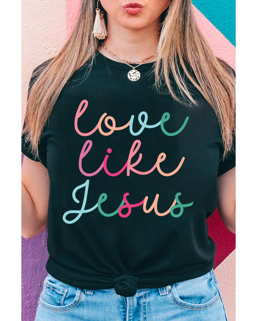 Black Love Like Jesus Crew Neck Graphic Tee - S