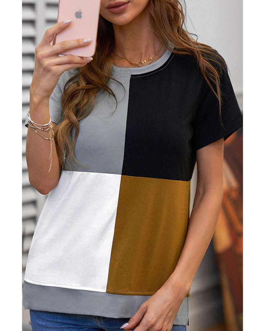 Azura Exchange Luxury Colorblock T-Shirt with Slits. - XL