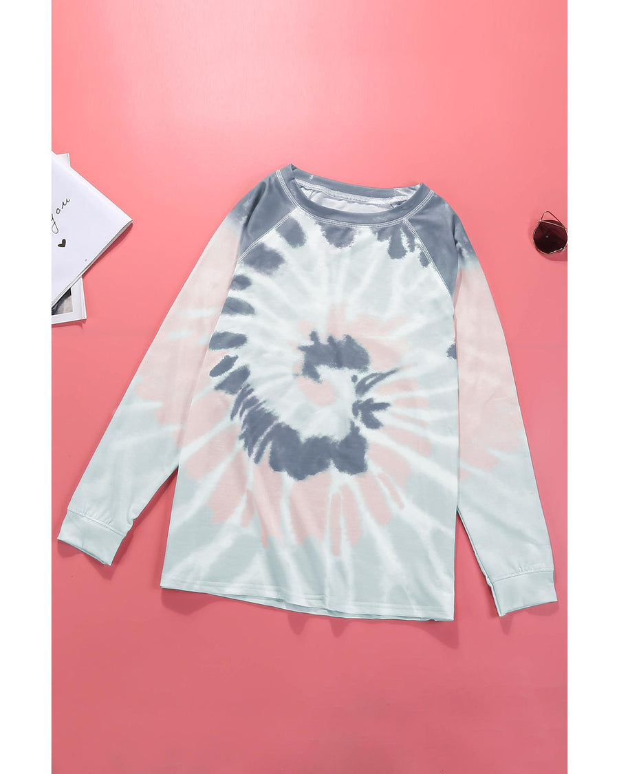 Multicolor Ombre Tie Dye Loose Leisure Sweatshirt - XL
