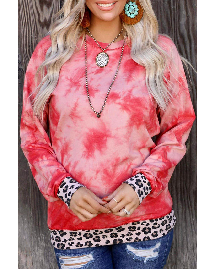 Azura Exchange Tie Dye Print Long Sleeve Sweatshirt - S