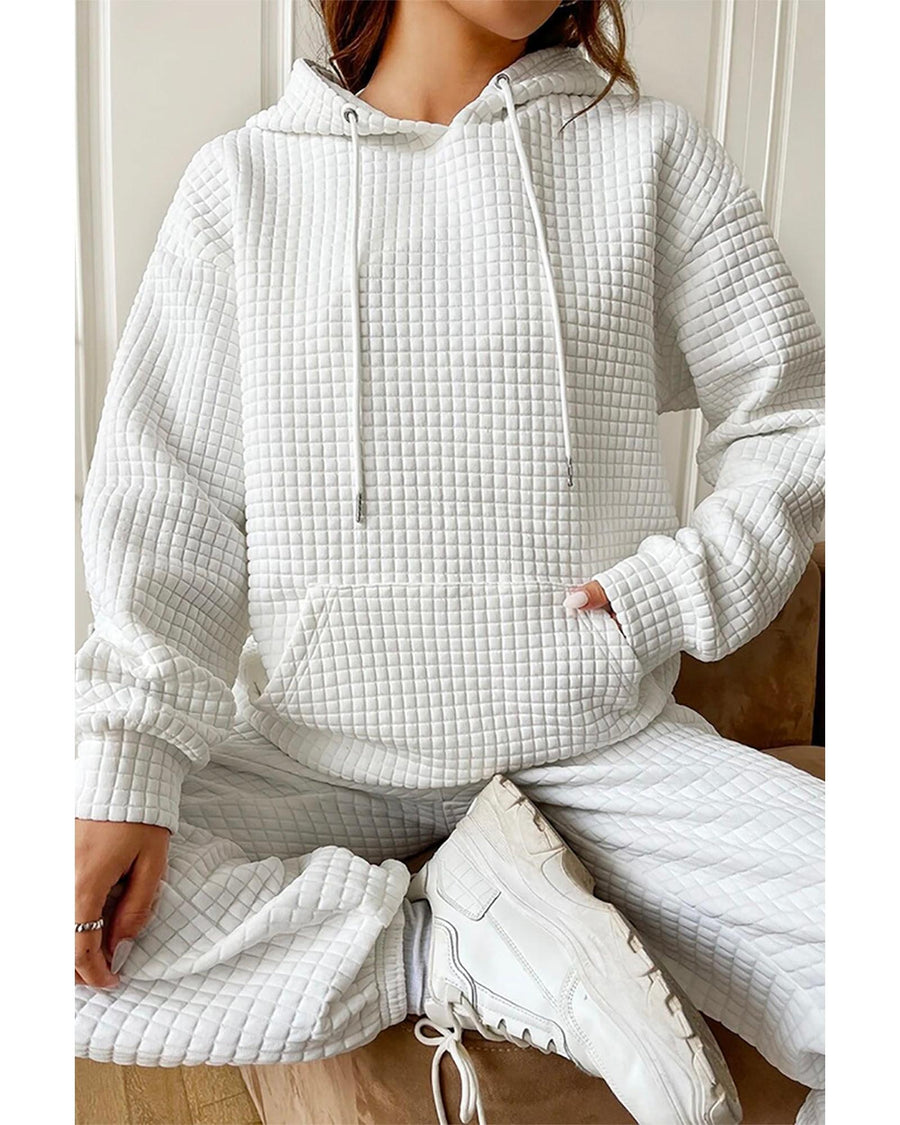 Azura Exchange Lattice Textured Kangaroo Pocket Hoodie - 2XL