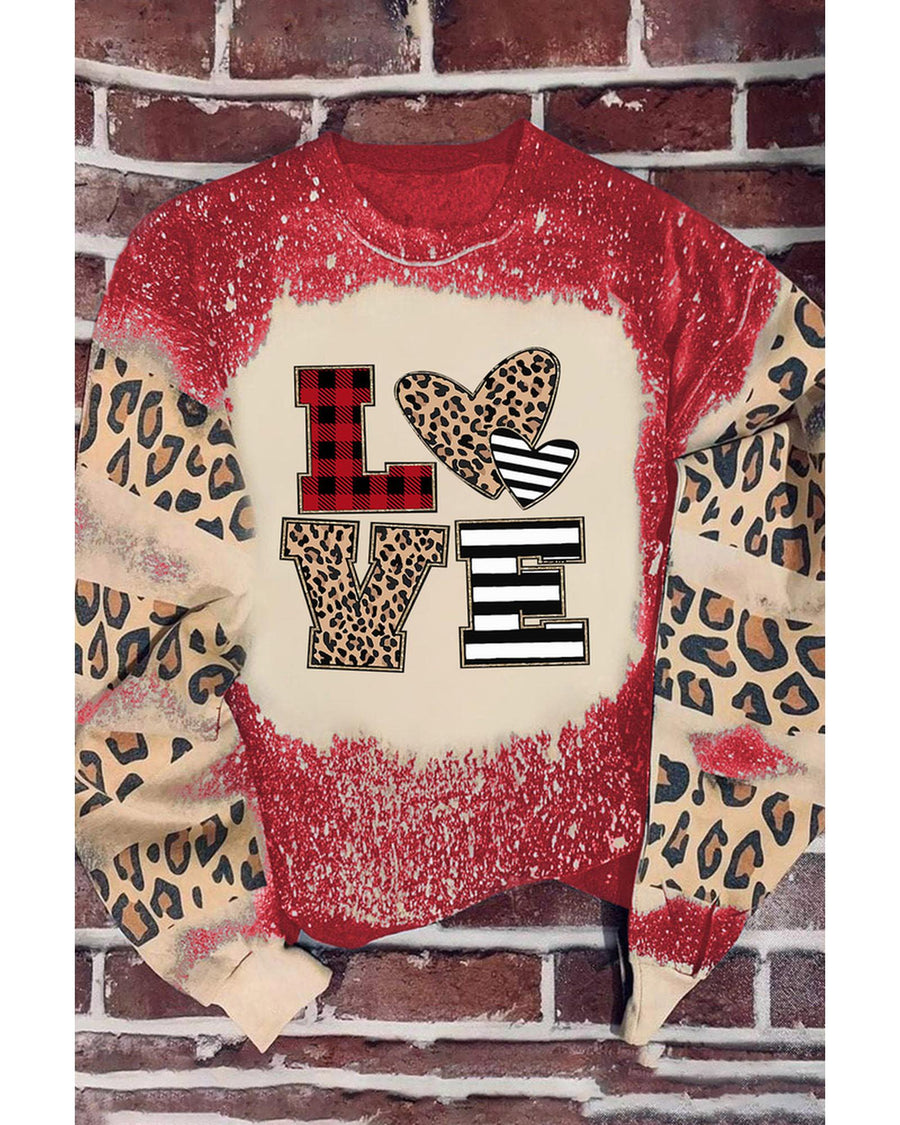 Azura Exchange Leopard LOVE Element Sweatshirt - M