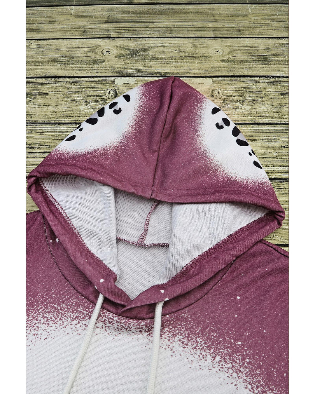 Leopard Tie Dye Print Kangaroo Pocket Pullover Hoodie - XL
