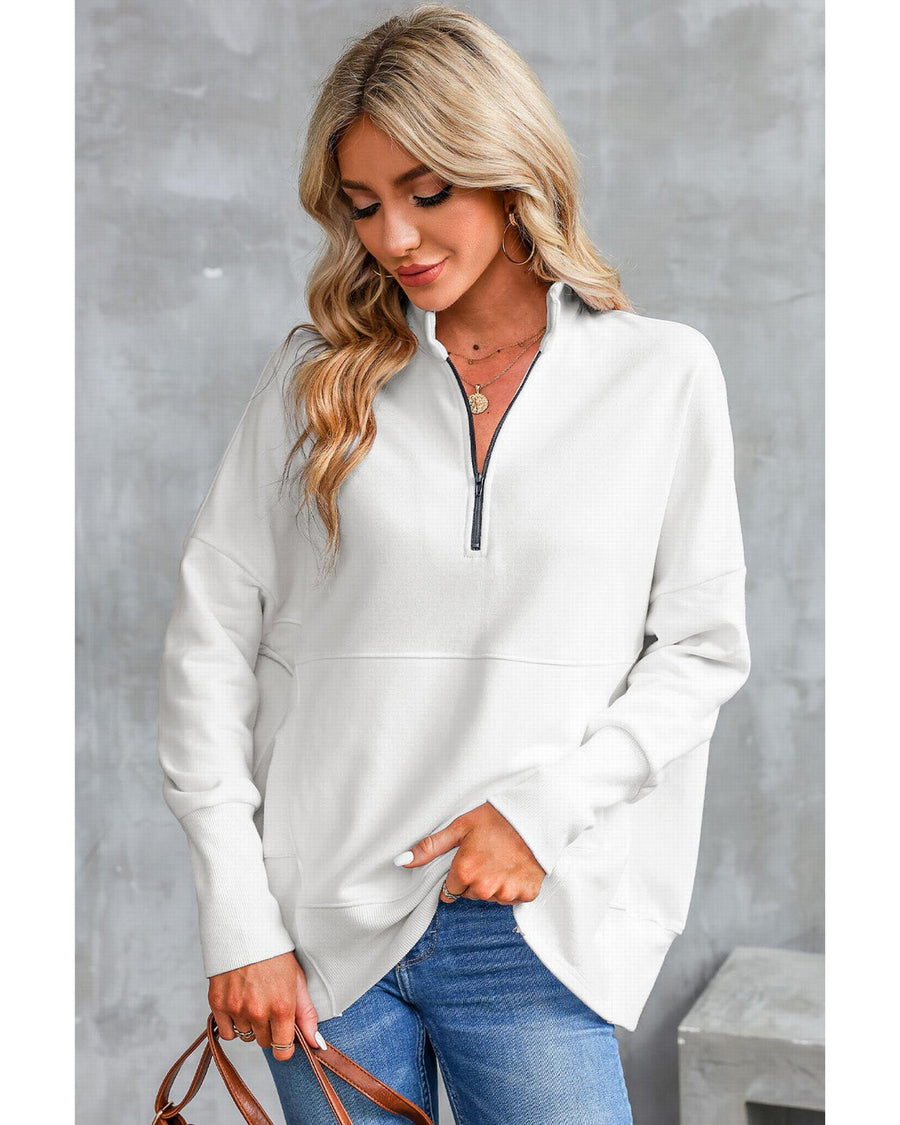 Azura Exchange Oversized Quarter-Zip Pullover Sweatshirt - XL